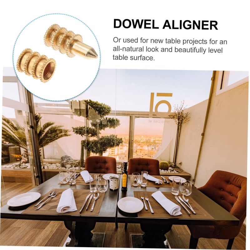 IMIKEYA Zinc Alloy Table Leaf Dowel Aligner 20pcs Positioning Tapered