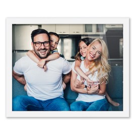 31x38 Frame White Solid Wood Picture Frame Includes UV Acrylic Shatter Guard Front, Acid Free Foam Backing Board, Hanging Hardware Wood Square Frame Wall Frames for Family Photos - no Mat