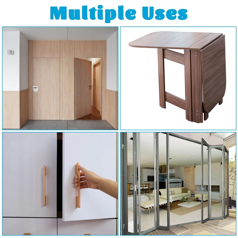 8 Packs Hidden Hinges for Cabinet Doors, 1-3/4" Stainless Steel