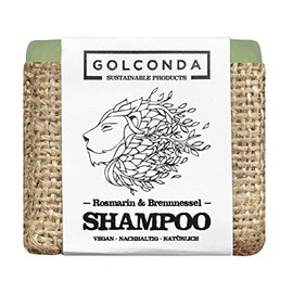 GOLCONDA Haarseife Rosmarin & Brennnessel | gegen Haarausfall und Schuppen | zertifizierte Naturkosmetik | Vegan | Plastikfrei Shampooseife | Festes Shampoo Seife | PalmÃ¶lfrei | 1 stÃ¼ck