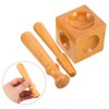 LIFKOME 1set Wooden Dapping Blocks and Punch Tool Jewelry Making