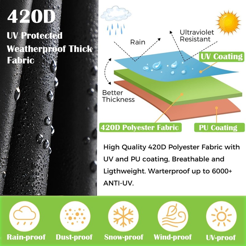 Fire Table Covers Square,Waterproof Outdoor Fire Pit Cover, 420D Heavy