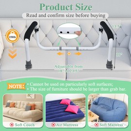 NEAUDE Stand Assist Mobility & Daily Living Aids Bed Rail Cane Chair Assist for Elderly Lift Assist Devices for Seniors, Handicap Grab Bar for Disabled Couch Safety Handle(Width Adjustable)