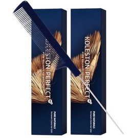 Koleston Perfect ME+ 4/07 Medium Brown/Natural Brown Permanent Hair Color Creme 2 Ounce (Pack of 2) With Pin Tail Comb – Use with Welloxon Perfect Developer