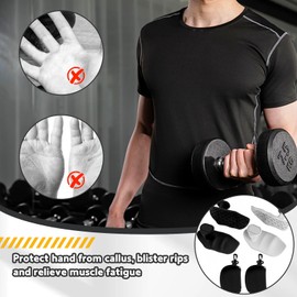 Gym Hand Grips for Men Women, Anti Slip Fitness Strength Training Workout Gloves, Ergonomic Rubber Hand Protector for Weight Lifting, Pull-Ups, Exercise and Gym Training (Black and Grey, 2PCS)