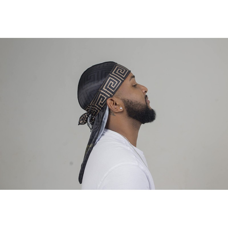4 piezas sedosas Durags para hombres 360 ondas, diseño de