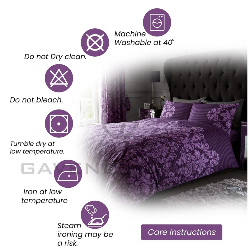 Gaveno Cavailia Luxurious Empire Damask Bed Set with Duvet Cover