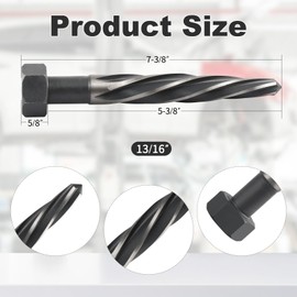 Rocaris 13/16" M2 HSS Taper Chucking Reamer Drill Bit, Taper Reamer Drill Bit for Steel, Alloy, Aluminum, Wood, Plastic