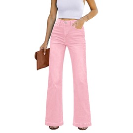 GRAPENT Women Jeans Stretchy Resort Wear for Women 2024 Womens Western Wear for Women Hippie Outfits for Women Cowgirl Pants for Women Flare Pants Color Rose Shadow X-Large Size 16 Size 18