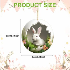 Easter Bunny Pendant, Easter Decoration for Hanging, 2D Easter Pendant Rabbit, Easter Decoration Rabbit, Acrylic Pendant Easter, Easter Decoration for Hanging, Perfect as Easter Decoration for Home