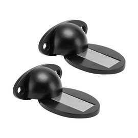 STOBOK 2pcs No Drilling Magnetic Door Stopper Heavy Duty Floor Mount for Home Office Bedroom Bathroom Rustproof Easy to Install Black Magnetic Door Holder