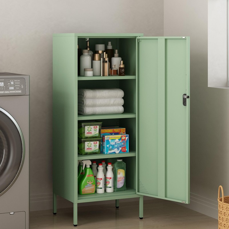 Steehoom Metal Lokcer Cabinet (Green, 19.69" D x 15.75" W