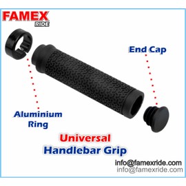 FAMEX RIDE Premium Bike Handlebar Grips,Mountain Bike Grips with Soft Anti-Slip Rubber, Single Lock-on Bike Handlebar