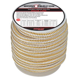 Extreme Max 3006.2321 BoatTector Double Braid Nylon Dock Line - 3/4" x 30', White & Gold