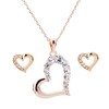 Crystalline Azuria White Crystal Necklace and Earrings Hearts Set Costume
