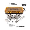 DEWALT Socket Set, 1/4-Inch & 3/8-Inch Drive, SAE/Metric, 34-Piece (DWMT73804)