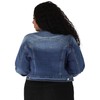 uxcell Women's Plus Size Button Closed Cropped Denim Jackets Stitching