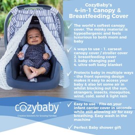 Cozy Baby's 4-1 - Cubierta para toldo, Negro/Blanco