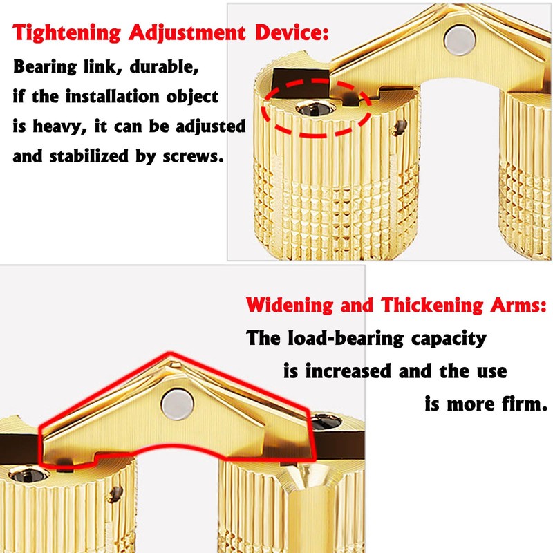 Brass 8mm Hidden Barrel Hinges with Drill Bit and Depth