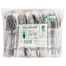 Yanagi Products Y-301 Forks, 6.3 inches (16 cm), 100 Pieces, Poly Enclosed Coffee, Bio