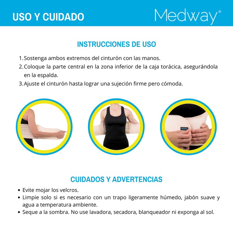 MEDWAY | Cinturón Para Costilla Costal Femenino Talla Universal Color