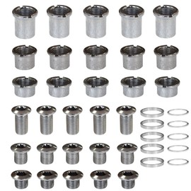 Xmomx 5 pcs for Each Single/Double/Triple Chainring Bolts Screws Disc Crankset Nuts Chainwheel + 10 pcs Washers Fit for Road Bike Mountain Bike MTB (25 pcs)