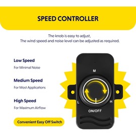 Simple Deluxe 6" Inline Booster Duct Fan 275 CFM with Speed Controller, Ventilation Exhaust HVAC Fan for Basements, Bathrooms, Kitchens, Attics and Grow Tents, Black