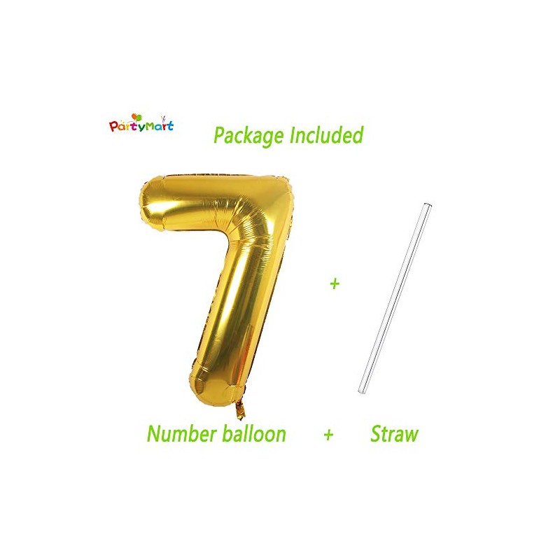 PartyMart gold Foil Balloons Number 7, 42 inch