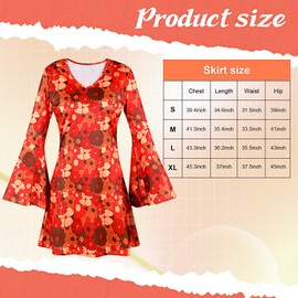 Hercicy 4 Pcs 70s Disco Dress Women 70s Hippie Costume Accessories Christmas Dress Headband Earrings Sunglass Cosplay Party (Medium)