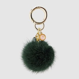 Lala 라라 천연 밍크털 키링-그린(LALAF151) Lala Natural Mink Fur Keyring - Green (LALAF151)