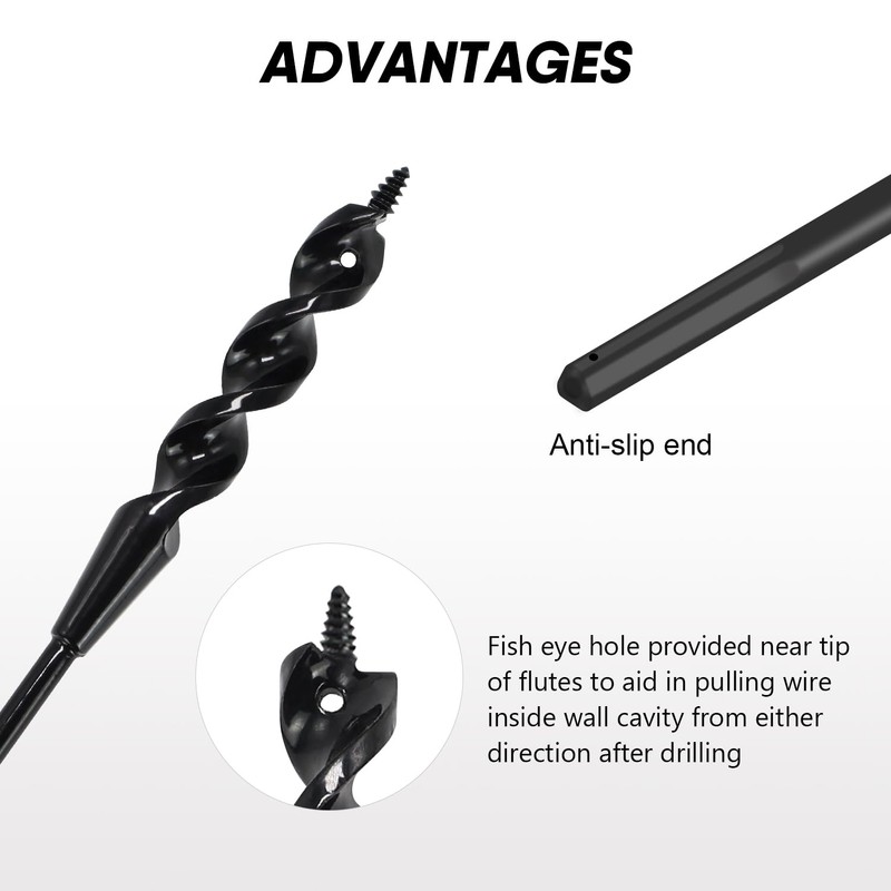 HUAALIUCHE 36× 3/16×1/2 inch Head Installer Drill Bit Fish Bit