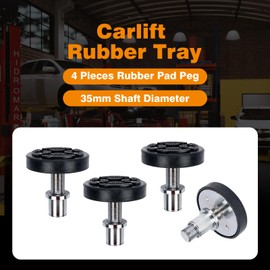 4pcs 35mm Shaft Screw Up Car Lift Feet Pads for Bendpak Maxjax 2 Post Lift, Plus-High Rubber Tray Stable Support Car Heightening Feet Tray