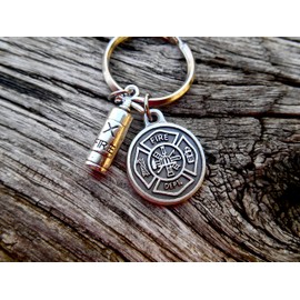Saint Florian Keychain, Patron Saint FireFighters, Probie Gift, Patron and Protector from Fire and Floods
