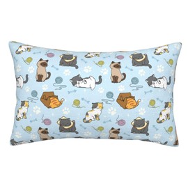 Cute Cats Pillow Cases Pillow Covers 14"X20" Pillow Protector Standard Size, Soft,with Zipper Pillow Case