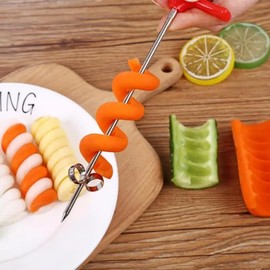 Bessy shop Fruit Spiral,2 PCS Vegetable Spiral Cutter,Manual Carrot Cucumber Carving Roller,Potato Spiral CutterManual Cucumber Scroller Carving Cutter,for Kitchen Tray Decoration