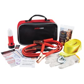 Justin Case Commuter Portable Roadside Emergency Car Kit with Heavy-Duty Jumper Cables & 365-Day Roadside Assistance