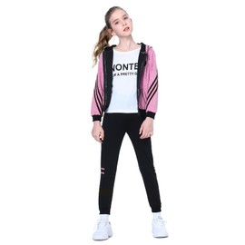 LPATTERN Children's Girls' 2-Piece / 3-Piece Clothing Set, Sports Suit, Tracksuit, Jogging Suit, Leisure Suit, Outfit Set, Pink (3 pieces)