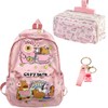 Capybara Backpack, Capybara Accessories Set, Kids School Bag, 3-piece Set