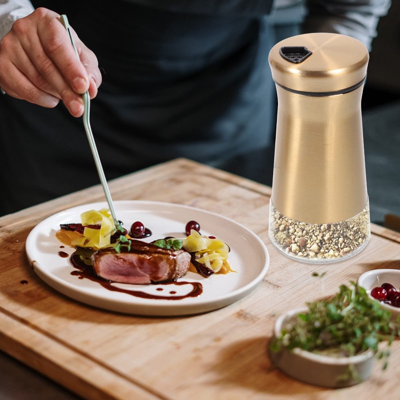 Ciieeo 2Pcs Seasoning Shaker Visible Condiment Bottles for Salt Pepper