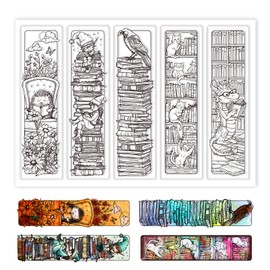 GLOBLELAND Bookshelf Fairytale Bookmark Clear Stamp Animals Bookmark Clear Silicone Stamp Crow Cat Dragon Bookmark Labels Clear Stamps Seal for DIY Scrapbooking Journal Paper Craft Decor