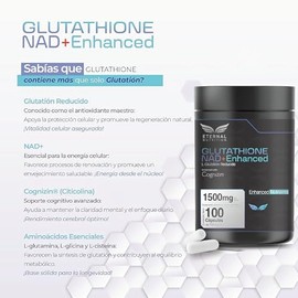 ETERNAL NUTRITION Essentials: L-Glutatión Reducido, con NAD+ (100 Cápsulas)