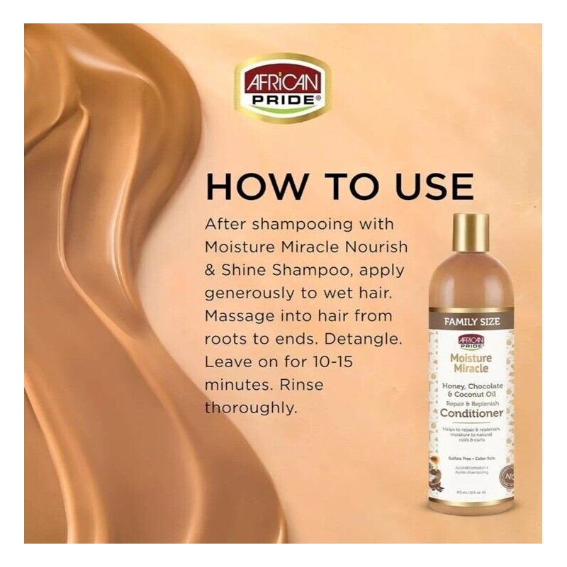 African Pride Moisture Miracle Honey & Coconut Oil Shampoo &