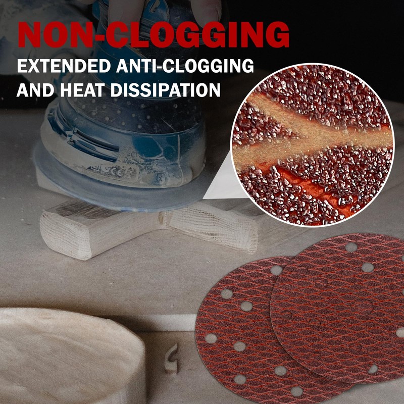 Pack of 50 Sandpaper 150 mm Velcro, 150 Grit 15