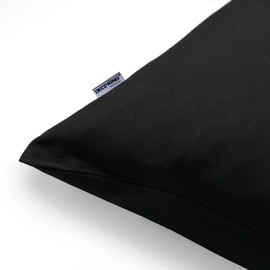 DecoKing 2 x Pillowcases 20 x 120 cm Jersey Cotton Zip Black Amber
