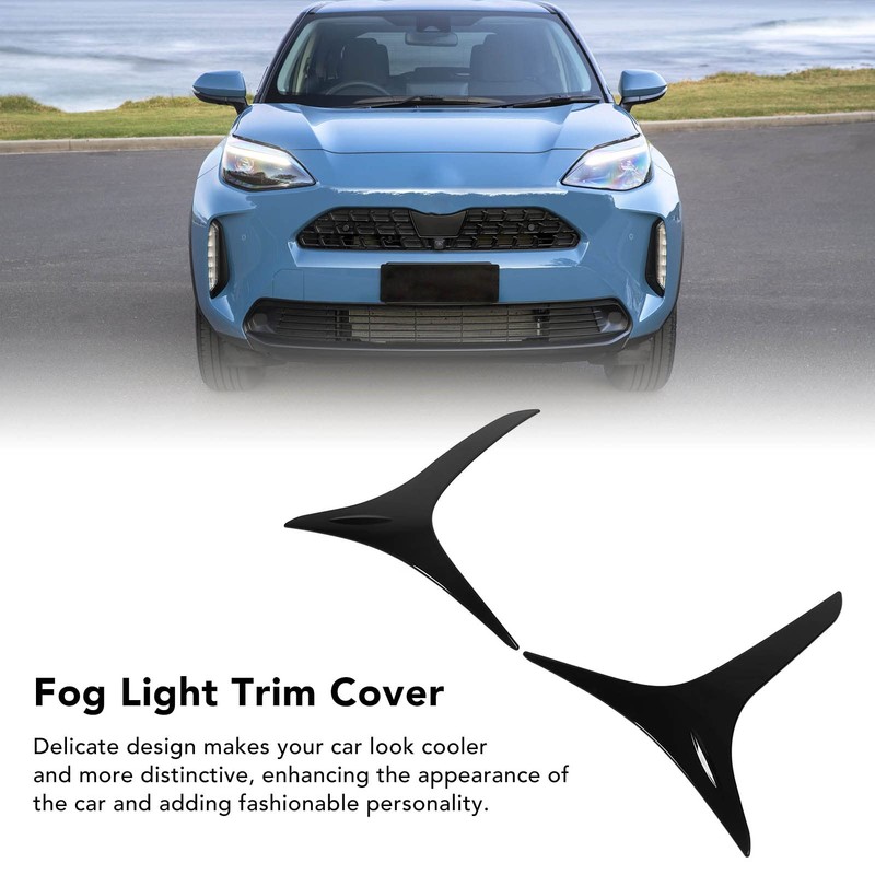 Fydun Fog Light Bezel Dustproof Light Black Frame Trim for