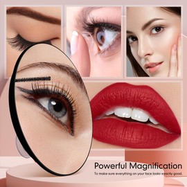 Suupvaor 30X Magnifying Mirror with 3 Suction Cups, Large 6inch Magnified Mirror 30X Travel Round Makeup Mirror with High Magnification, Make up Mirror with Tweezers Sets