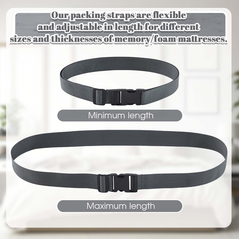 Wowangce 2 Pcs 100" x 2" Mattress Topper Straps Adjustable