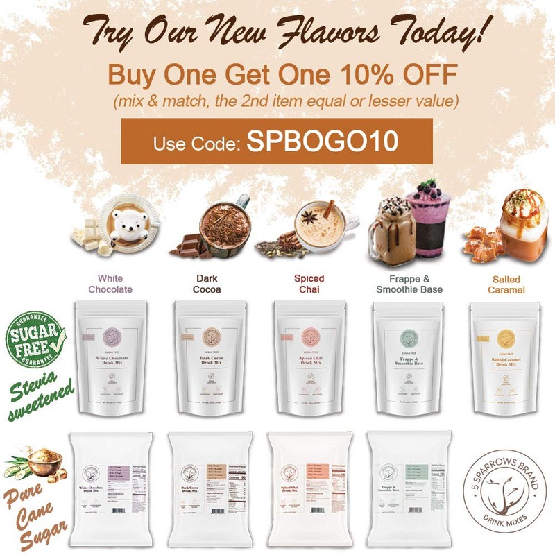 5 SPARROWS Sugar-Free Spiced Chai Latte Flavored Drink Mix, Naturally