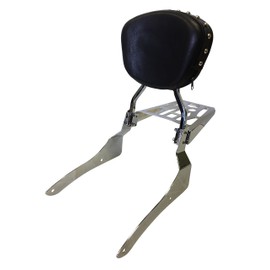 Sissy Bar Backrest & Luggage Rack for 07+ Honda Shadow Spirit VT750C2 Shaft Drive - Studded Contoured