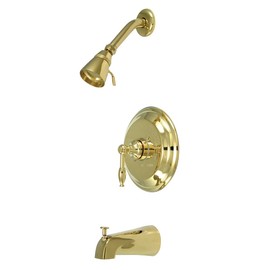 Kingston Brass KB2632KL Naples Tub and Shower Faucet, Polished Brass